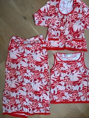 Sonia Rykiel women Red and White Floral Set